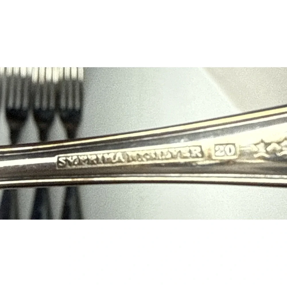 Set Of 6 Swedish SV Prima NY Silver Silverplate Cocktail Forks  4.5